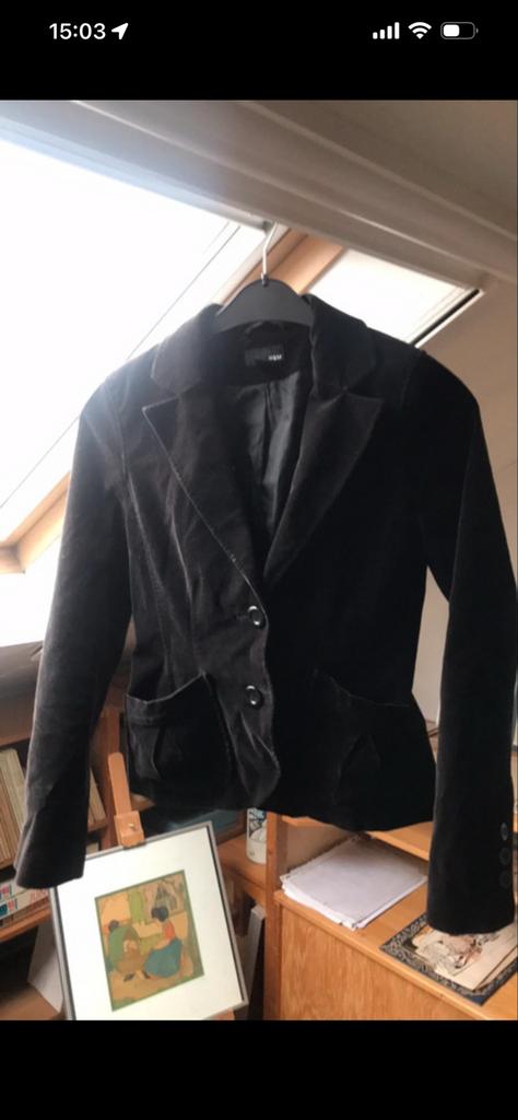 Zwart fluweel colbert dames - Maat 36, Zwart, Ophalen of Verzenden, Zo goed als nieuw, Jasje