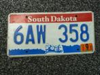 Kentekenplaat licenseplate South Dakota USA, Verzenden, Gebruikt, Auto's