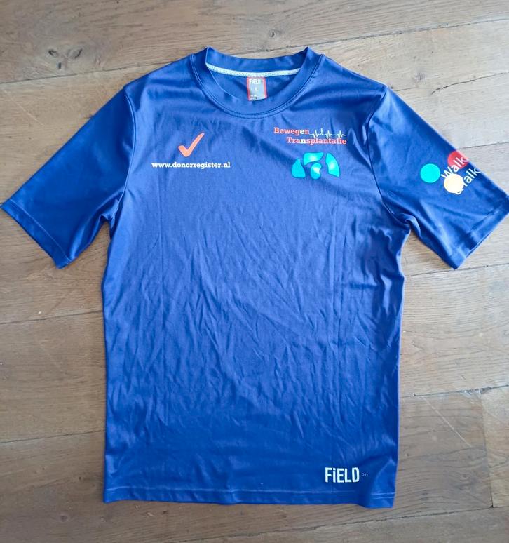 Shirt Bewegen & Transplantatie mt L, Kleding | Heren, Sportkleding, Nieuw, Hardlopen of Fietsen, Maat 52/54 (L), Blauw, Ophalen