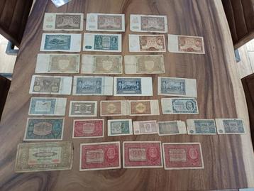 30 Poolse bankbiljetten van af 1919
