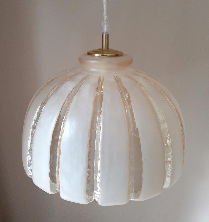 Vintage bubble hanglamp | Vintage bol amberkleur jaren 60, Huis en Inrichting, Lampen | Hanglampen, Minder dan 50 cm, Ophalen of Verzenden