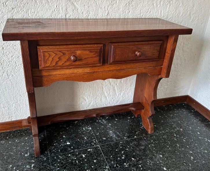 Antieke Wandtafel / Console met 2 Lades, Antiek en Kunst, Antiek | Meubels | Tafels, Ophalen