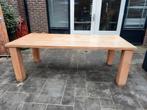Massief Eikenhouten Tafel - 220x100cm, Ophalen, Gebruikt, 200 cm of meer, 50 tot 100 cm