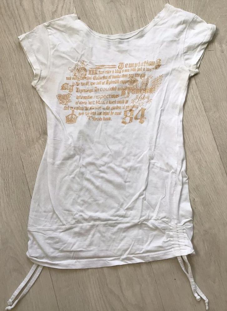 Wit Tshirt maat L van down force, Kleding | Dames, T-shirts, Zo goed als nieuw, Maat 42/44 (L), Wit, Korte mouw, Ophalen of Verzenden