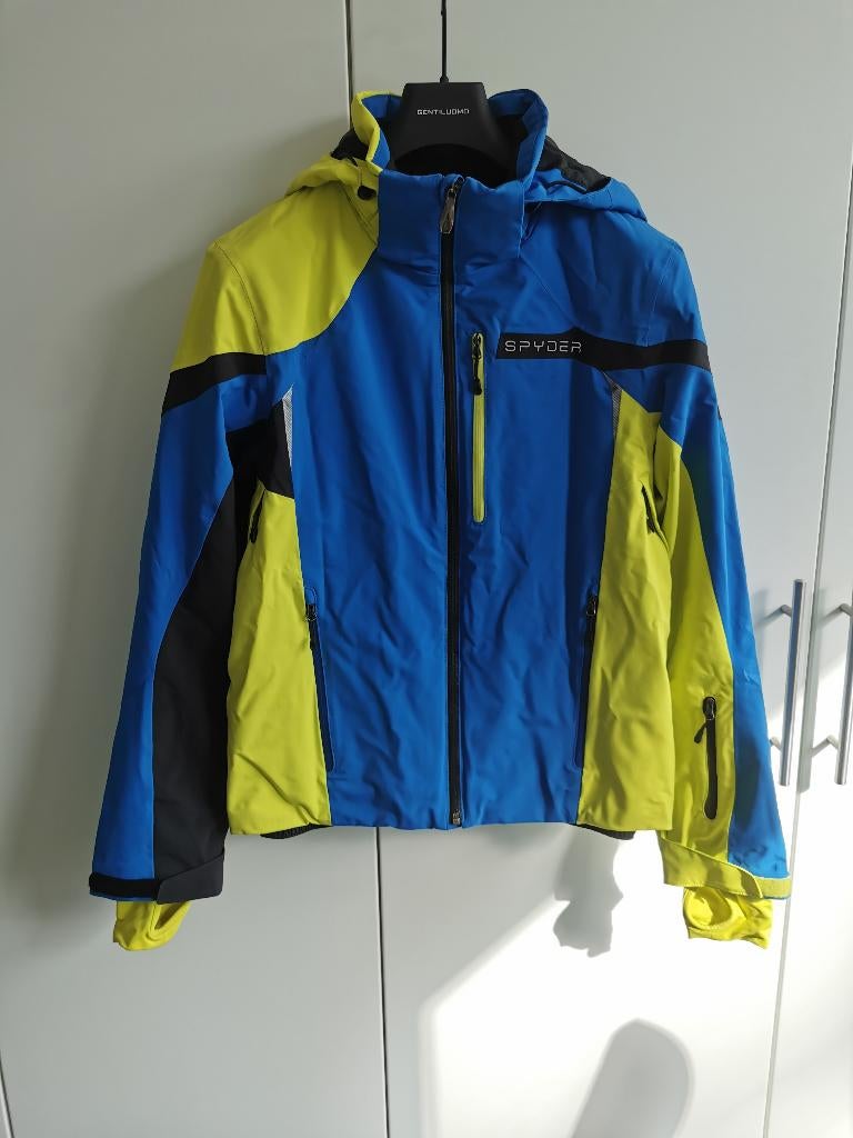 Spyder Leader skijas maat S / 48, kleur bauw,zwart,geel, Kleding | Heren, Wintersportkleding, Verzenden, Spyder, Jack, Gedragen