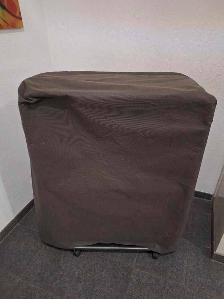 logeerbed, Huis en Inrichting, Slaapkamer | Bedden, Zo goed als nieuw, Eenpersoons, 80 cm, 190 cm of minder, Metaal, Blauw, Ophalen