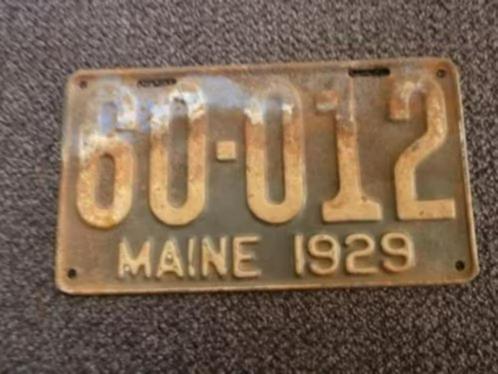 Kentekenplaat licenseplate Maine 1929 USA, Verzamelen, Automerken, Motoren en Formule 1, Gebruikt, Auto's, Ophalen of Verzenden