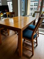 Wooden dining table with 4 chairs, Huis en Inrichting, Complete eetkamers, 4 tot 6 stoelen, Gebruikt, Ophalen of Verzenden