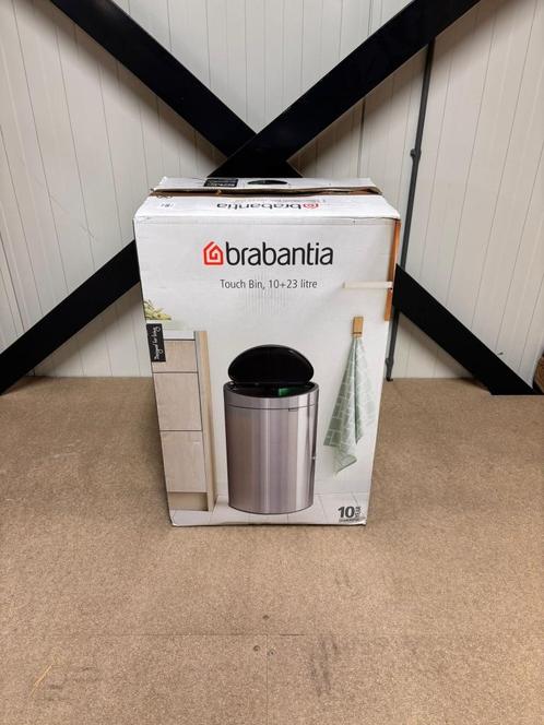 Brabantia Touch Bin afvalemmer 23+10 Liter Zwart | DLS18157, Huis en Inrichting, Woonaccessoires | Prullenbakken, Nieuw, Rvs, 50 tot 75 cm