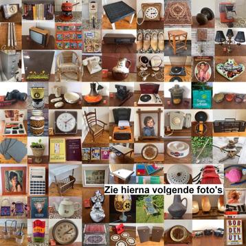 midcentury meubels spiegel krukje klok stoel radio lamp etc beschikbaar voor biedingen