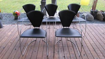 Lederen stoelen "Arrben" model "Linda" Italiaans design.Top
