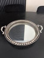 Zilverkleurige Spiegel Dienbladen Set, Gebruikt, Schaal, Ophalen of Verzenden, Glas
