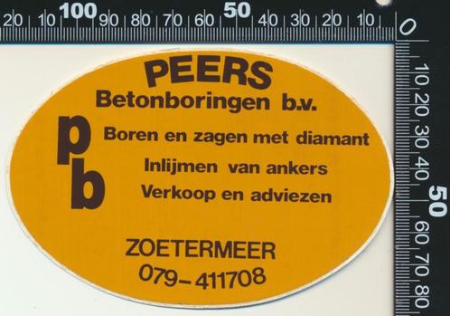 Sticker: Peers Betonboringen - Zoetermeer, Verzamelen, Stickers, Zo goed als nieuw, Bedrijf of Vereniging, Verzenden