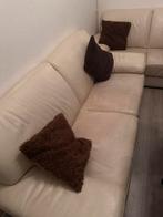 2 en 3 zits leer bank beige, Huis en Inrichting, Gebruikt, Overige maten, Ophalen of Verzenden, 200 tot 250 cm
