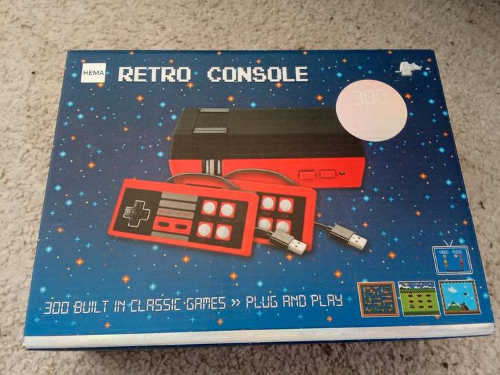 Hema Retro Console, Spelcomputers en Games, Spelcomputers | Atari, Zo goed als nieuw, Overige modellen, Met 2 controllers, Met games