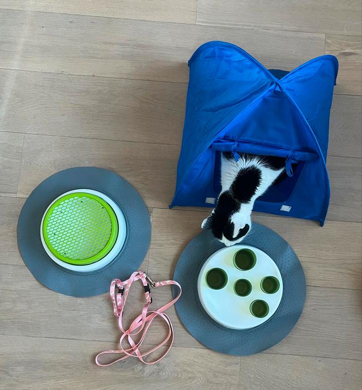 Set voor kat (Digger 2.0 + Grass Garden Kit + tent + tuigje), Dieren en Toebehoren, Katten-accessoires, Gebruikt, Ophalen of Verzenden