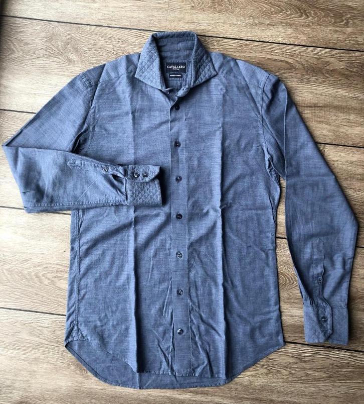 Prachtig heren overhemd Cavallaro maat 39., Kleding | Heren, Overhemden, Zo goed als nieuw, Halswijdte 39/40 (M), Blauw, Ophalen of Verzenden