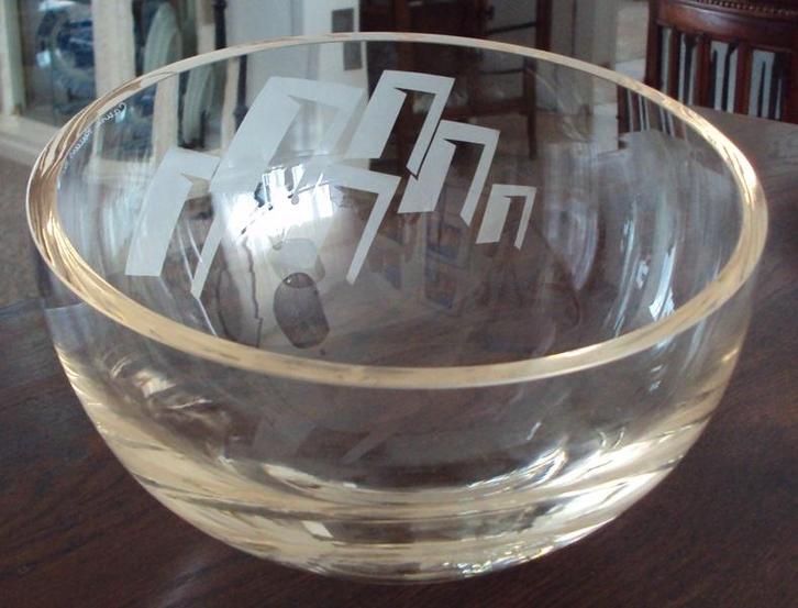 Carina Riezebos, glazen schaal, genummerd, gesigneerd, zgan, Antiek en Kunst, Antiek | Glas en Kristal, Ophalen of Verzenden