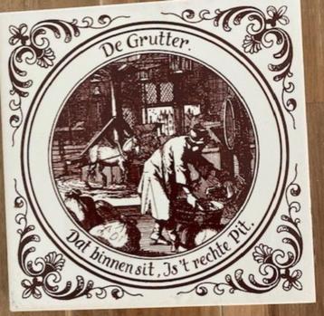 Tegeltje van ambacht De Grutter --Mosa fabriek Holland beschikbaar voor biedingen