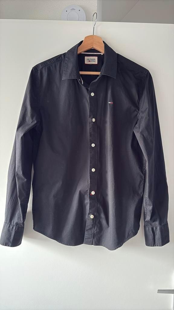 Zwart Tommy Hilfiger Denim blouse/overhe slimfit, Kleding | Heren, Overhemden, Zo goed als nieuw, Halswijdte 38 (S) of kleiner