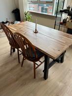 Eettafel houten 160cm met bank & stoelen, Huis en Inrichting, Ophalen, 50 tot 100 cm, Zo goed als nieuw, Vijf personen of meer