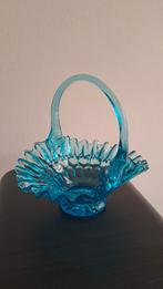 Zeldzame Vintage Fenton Koloniale Blauwe Glazen Mand, Antiek en Kunst, Antiek | Glas en Kristal, Ophalen of Verzenden