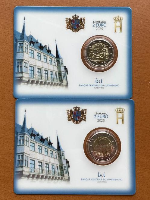 2 Euro Luxemburg 2025 BU 2 x Coincard Hendrik en Schuman, Postzegels en Munten, Munten | Europa | Euromunten, Setje, 2 euro, Luxemburg