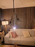 Zwarte staaldraad hanglamp, Huis en Inrichting, Ophalen, Gebruikt, Metaal, 75 cm of meer