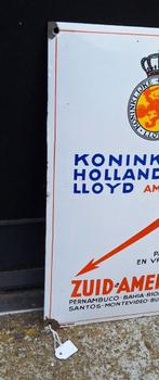 Emaille reclamebord van de Koninklijke Hollandsche Lloyd., Reclamebord, Gebruikt, ., Ophalen of Verzenden