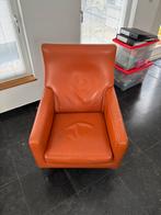 Molinari leren  fauteuil, Huis en Inrichting, Fauteuils, Ophalen, Gebruikt, 75 tot 100 cm, Metaal