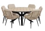 Isabel diningset, wood, 150øcm gemaakt van polywood, 6 zitplaatsen, Ophalen of Verzenden, Tuinset, Eettafel