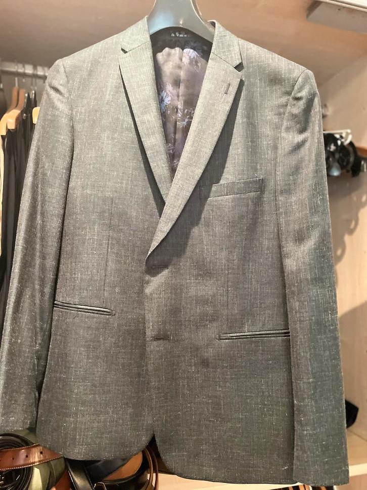 Grijs Colbert The Society Shop Maat L 26 vintage, Kleding | Heren, Kostuums en Colberts, Zo goed als nieuw, Maat 48/50 (M), Grijs