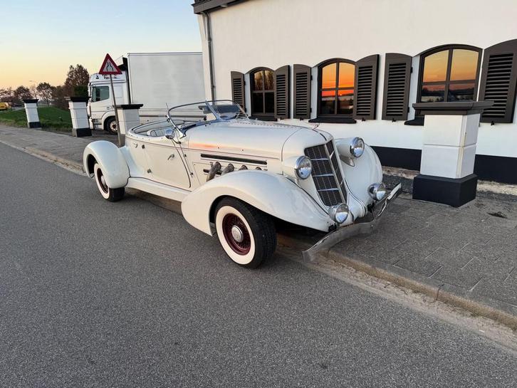 Auburn speedster boattail oldtimer belastingvrij!, Auto's, Oldtimers, Particulier, Benzine, Automaat, Wit, Dealer onderhouden