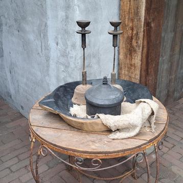 Stoere landelijke houten schaal trog 53x43x8,5cm *Etage3* beschikbaar voor biedingen