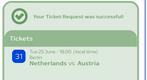 Nederland vs Oostenrijk EK 4x Tickets