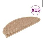 Trapmatten zelfklevend 15 st sisal-look zandkleurig, nieuw, Ophalen of Verzenden, Zo goed als nieuw