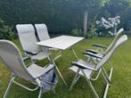 Crespo tuinset (5 stoelen en tafel), Ophalen, Gebruikt, Campingstoel