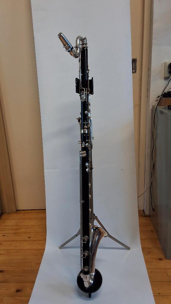 Basklarinet Fritz Wurlitzer, Muziek en Instrumenten, Blaasinstrumenten | Klarinetten, Gebruikt, Overige typen, Hout, Met koffer