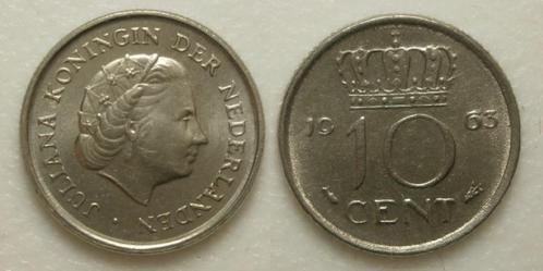 PD02609 Juliana 10 cent 1963, Postzegels en Munten, Munten | Nederland, Losse munt, 10 cent, Koningin Juliana, Ophalen of Verzenden