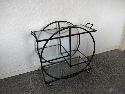 Luxe moderne drank trolley, Huis en Inrichting, Tafels | Bijzettafels, Nieuw, Rechthoekig, 60 cm of meer, 75 cm of meer, Metaal of Aluminium