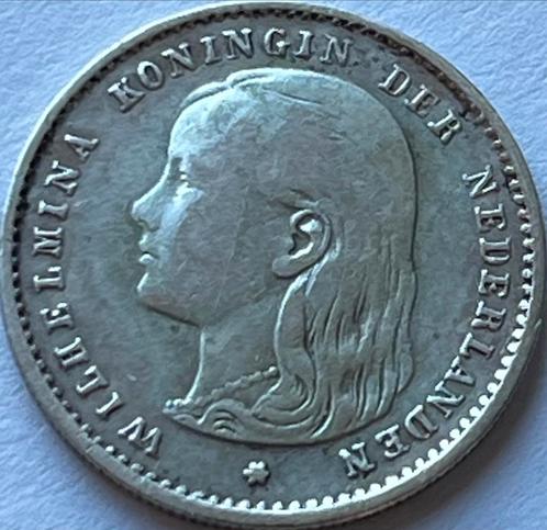 Zilveren dubbeltje 1894, Postzegels en Munten, Munten | Nederland, Losse munt, 10 cent, Koningin Wilhelmina, Zilver, Ophalen of Verzenden