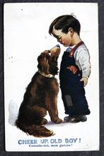 De hond troost de verdrietige jongen - cheer up, old boy, Verzenden, Voor 1920, Ongelopen, Hond of Kat