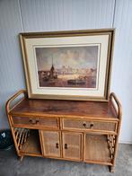 Groot klassiek schilderij kunstreproductie goudkleurig lijst, Ophalen