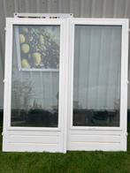Te koop dubbele tuindeuren, Doe-het-zelf en Verbouw, Deuren en Horren, Ophalen, 80 tot 100 cm, 200 tot 215 cm, Glas