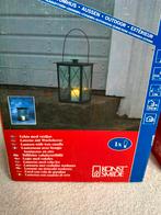Lantaarn met verlichte waskaars 2 stuks, Ophalen of Verzenden, Nieuw, Netvoeding, Minder dan 50 watt