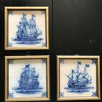 Tegel Zeilschip – blauw - 1 x 1 [3 stuks], Ophalen of Verzenden