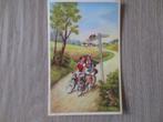 Themakaart: Fantasie kaart:Fietsers bij wegwijzer. Ongelopen, Ophalen of Verzenden, 1920 tot 1940, Ongelopen, Sport en Spel
