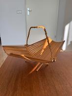 Vintage scandinavisch fruitmand bamboe, Huis en Inrichting, Woonaccessoires | Schalen en Manden, Ophalen of Verzenden, Zo goed als nieuw