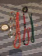 Diverse sieraden bloedkoraal malaschiet agaat, Ophalen of Verzenden, Overige materialen, Ketting