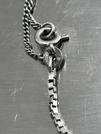 750 18kt gouden witgoud ketting met veiligheidsslot italie, Ophalen, Goud